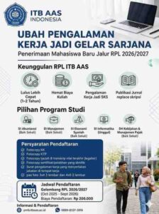 ITB AAS Indonesia hadirkan RPL untuk kelas pegawai sehingga mereka bisa menempuh gelar pendidikan tinggi dengan biaya terjangkau