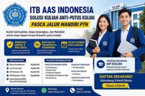 Tidak lolos seleksi jalur mandiri Perguruan Tinggi Negeri (PTN) bukanlah akhir dari perjalanan meraih pendidikan tinggi. Institut Teknologi Bisnis (ITB) AAS Indonesia mengajak para calon mahasiswa dan orang tua untuk mengambil keputusan pendidikan secara bijak dengan mempertimbangkan kualitas akademik sekaligus kemampuan finansial keluarga.