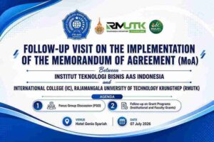 ITB AAS Indonesia menyambut delegasi IC-RMUTK Thailand dalam kerja sama internasional untuk program dual degree dan joint research.